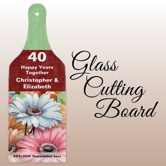 ルビー記念日40周年フローラ緑 カッティングボード