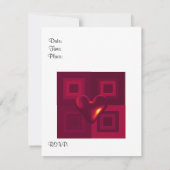 ルビー赤いハートヴァレンティネスパーティの招待状 招待状 (裏面)