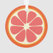 ルビー赤グレープフルーツ果汁の甘い柑橘系フルーツスライス オーナメント (裏面)