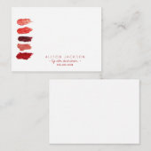 ルビー赤リップスティック見本リップカラー分配器 ノートカード (正面/裏面)