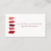 ルビー赤リップスティック見本リップカラー分配器 名刺 (正面)