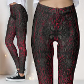 ルビー赤ロマンチック風化ゴシッククロスパターン レギンス