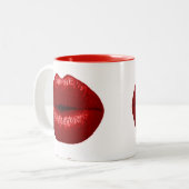 ルビー赤口紅メイクアップ美しいファッションサロン唇 ツートーンマグカップ (正面左)