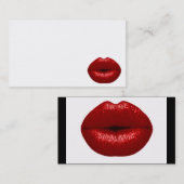 ルビー赤口紅化粧美しいファッションサロン唇 名刺 (正面/裏面)