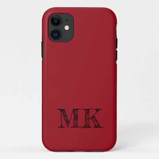 ルビー赤無地の色 |ミニマルイニシャル Case-Mate iPhoneケース (裏面)