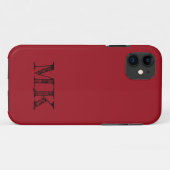 ルビー赤無地の色 |ミニマルイニシャル Case-Mate iPhoneケース (裏面(横))