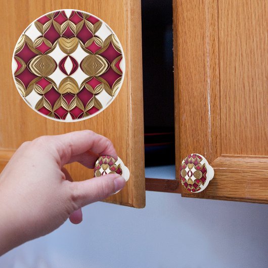 ルビー金ゴールドと白 セラミックノブ