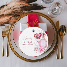 ルビー魅力的ズとバラブライダルシャワーメッセージカード フェイバータグ