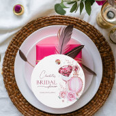 ルビー魅力的ズとバラブライダルシャワーメッセージカード フェイバータグ