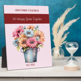 ルビー40周年お花の名前ピンク フォトプラーク