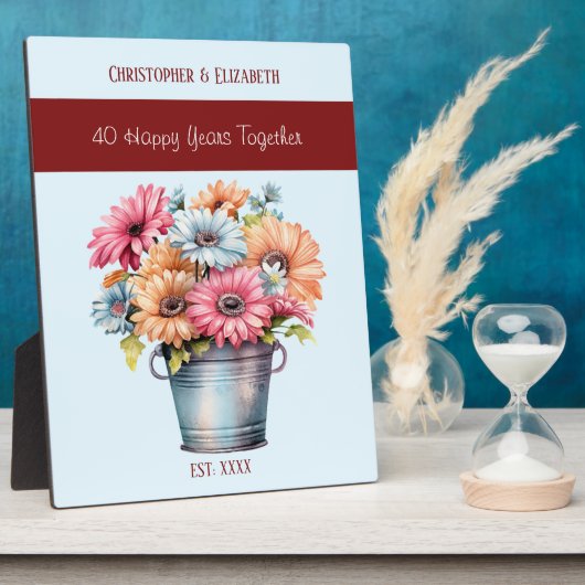 ルビー40周年の花々は青と呼ばれる フォトプラーク (側面)