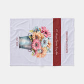 ルビー40周年の花パープル フリースブランケット (正面(横))