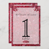 ルビー40周年テーブルナンバー 招待状 (正面/裏面)