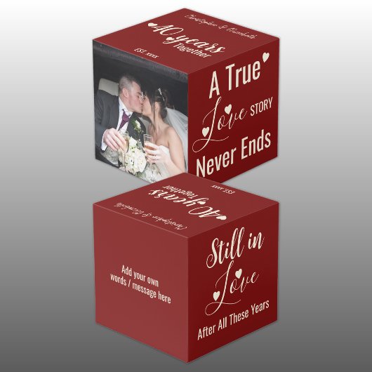 ルビー40周年レッドクリーム写真 フォトキューブ