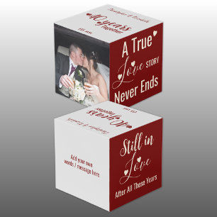 ルビー40周年レッドグレー写真 フォトキューブ