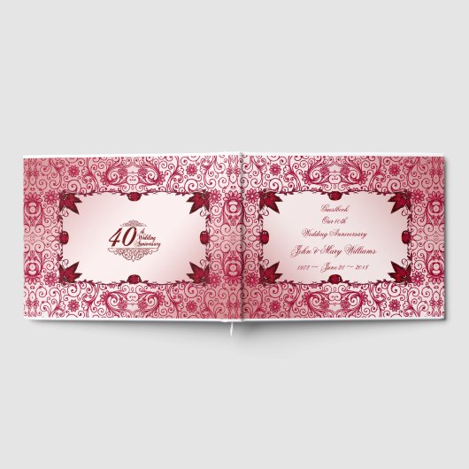 ルビー40周年結婚のゲストブック ゲストブック (全面)