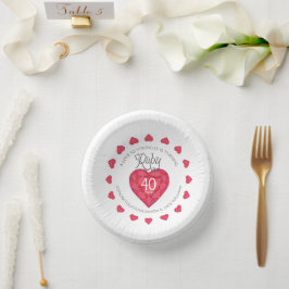 ルビー40周年結婚の強い恋 ペーパーボウル