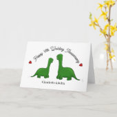 ルビー40周年結婚の恐竜 カード (黄色い花)