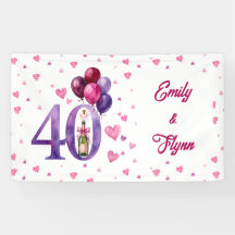 ルビー40周年結婚記念パーティーバナー