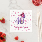 ルビー40周年結婚記念ペーパーナプキン スタンダードカクテルナプキン (インサイチュ)