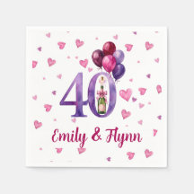 ルビー40周年結婚記念ペーパーナプキン