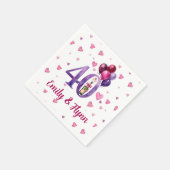 ルビー40周年結婚記念ペーパーナプキン スタンダードカクテルナプキン (角)