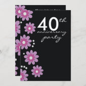 ルビー40周年結婚記念日パーティー招待状 招待状 (正面/裏面)