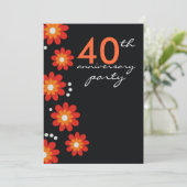 ルビー40周年結婚記念日パーティー招待状 招待状 (スタンド正面)