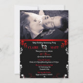 ルビー40周年結婚記念日写真招待状 招待状 (正面)