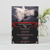 ルビー40周年結婚記念日写真招待状 招待状 (スタンド正面)