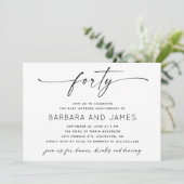 ルビー40周年結婚記念日|ミニマルモダン 招待状 (スタンド正面)