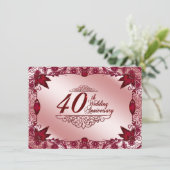 ルビー40周年結婚記念日 4.5x6.25 招待状 (スタンド正面)