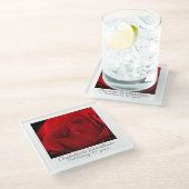 ルビー40周年結婚記念赤いバラ ガラスコースター (アングル)