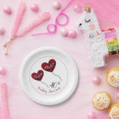 ルビー40周年結婚赤いハート ペーパープレート (パーティー)