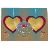 ルビー40周年結婚2ハート写真大 ラージペーパーバッグ (裏面)