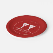 ルビー40周年記念カ結婚クテルパーティーレッド ペーパープレート (アングル)