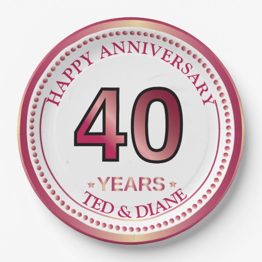 ルビー40周年記念紙プレート ペーパープレート (正面)
