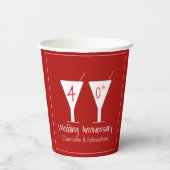 ルビー40周年記念結婚ガラスデザイン 紙コップ (裏面)