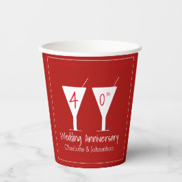 ルビー40周年記念結婚ガラスデザイン 紙コップ