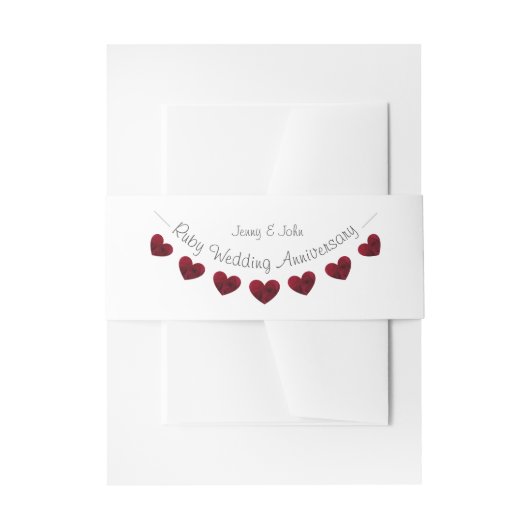 ルビー40周年記念結婚バントデザイン 招待状ベリーバンド (正面例)