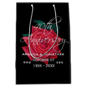 ルビー40周年記念結婚レッドローズ ミディアムペーパーバッグ (正面)