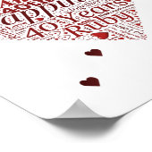 ルビー40周年記念結婚ワードアートプリント ポスター (角)