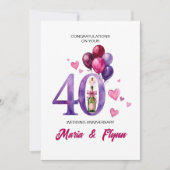 ルビー40周年記念結婚式招待状 招待状 (正面)