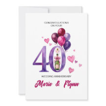 ルビー40周年記念結婚式招待状