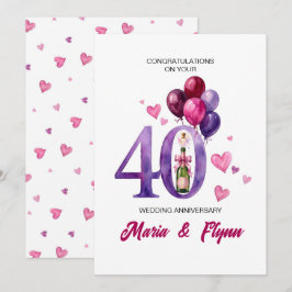 ルビー40周年記念結婚式招待状 招待状