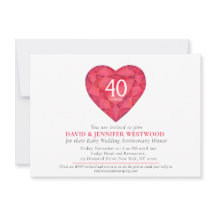 ルビー40周年記念結婚水カラーハート