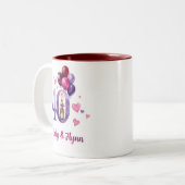 ルビー40周年記念結婚記念日マグ ツートーンマグカップ (正面左)