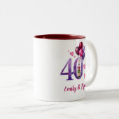 ルビー40周年記念結婚記念日マグ ツートーンマグカップ (正面右)