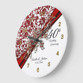 ルビー40周年記念結婚記念 ラージ壁時計 (傾斜)