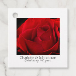 ルビー40周年記念結婚赤バラの贈り物 フェイバータグ